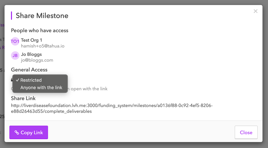 Change access to anyone with the link